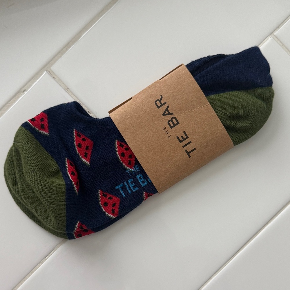 The Tie Bar Watermelon Casual Socks - Navy and Green
